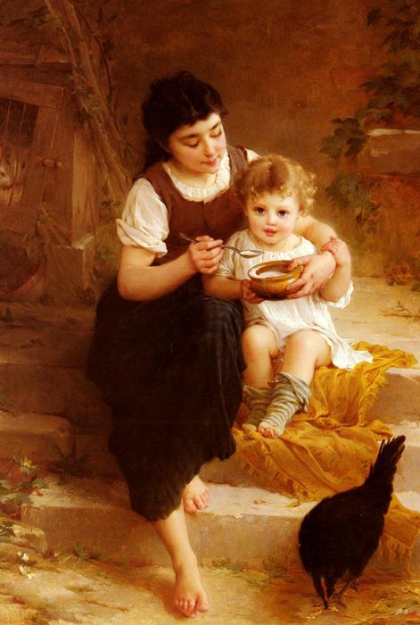 Wikioo.org - The Encyclopedia of Fine Arts - Painting, Artwork by Emile Munier - The Big Sister