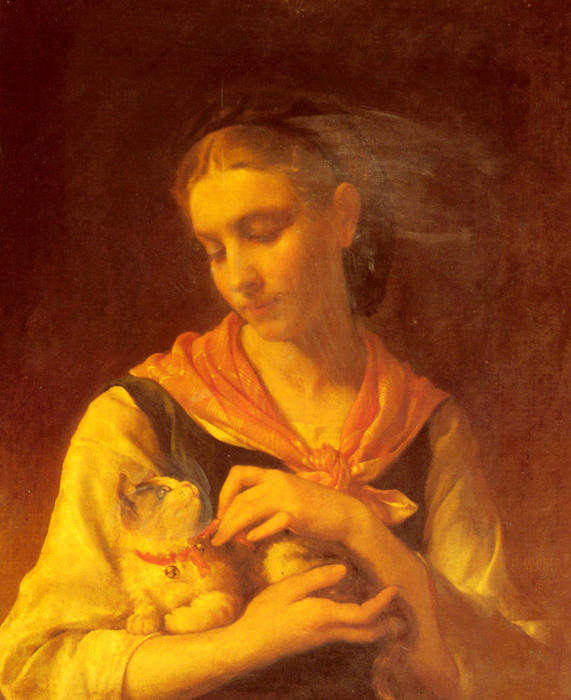 Wikioo.org - Die Enzyklopädie bildender Kunst - Malerei, Kunstwerk von Emile Munier - Die Lieblings Kitten