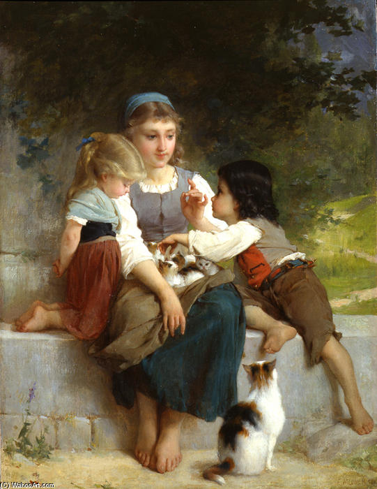 Wikioo.org - The Encyclopedia of Fine Arts - Painting, Artwork by Emile Munier - The New Pets