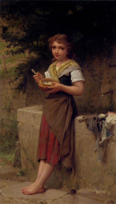 WikiOO.org - Encyclopedia of Fine Arts - Maľba, Artwork Emile Munier - The Young Farmers