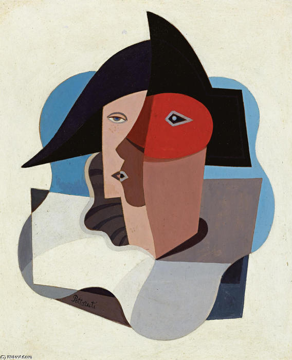 Wikioo.org - Bách khoa toàn thư về mỹ thuật - Vẽ tranh, Tác phẩm nghệ thuật Emilio Pettoruti - Harlequin Head