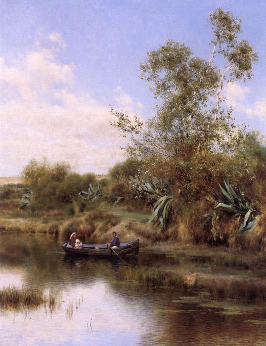 WikiOO.org - Encyclopedia of Fine Arts - Maľba, Artwork Emilio Sanchez-Perrier - The Boating Party