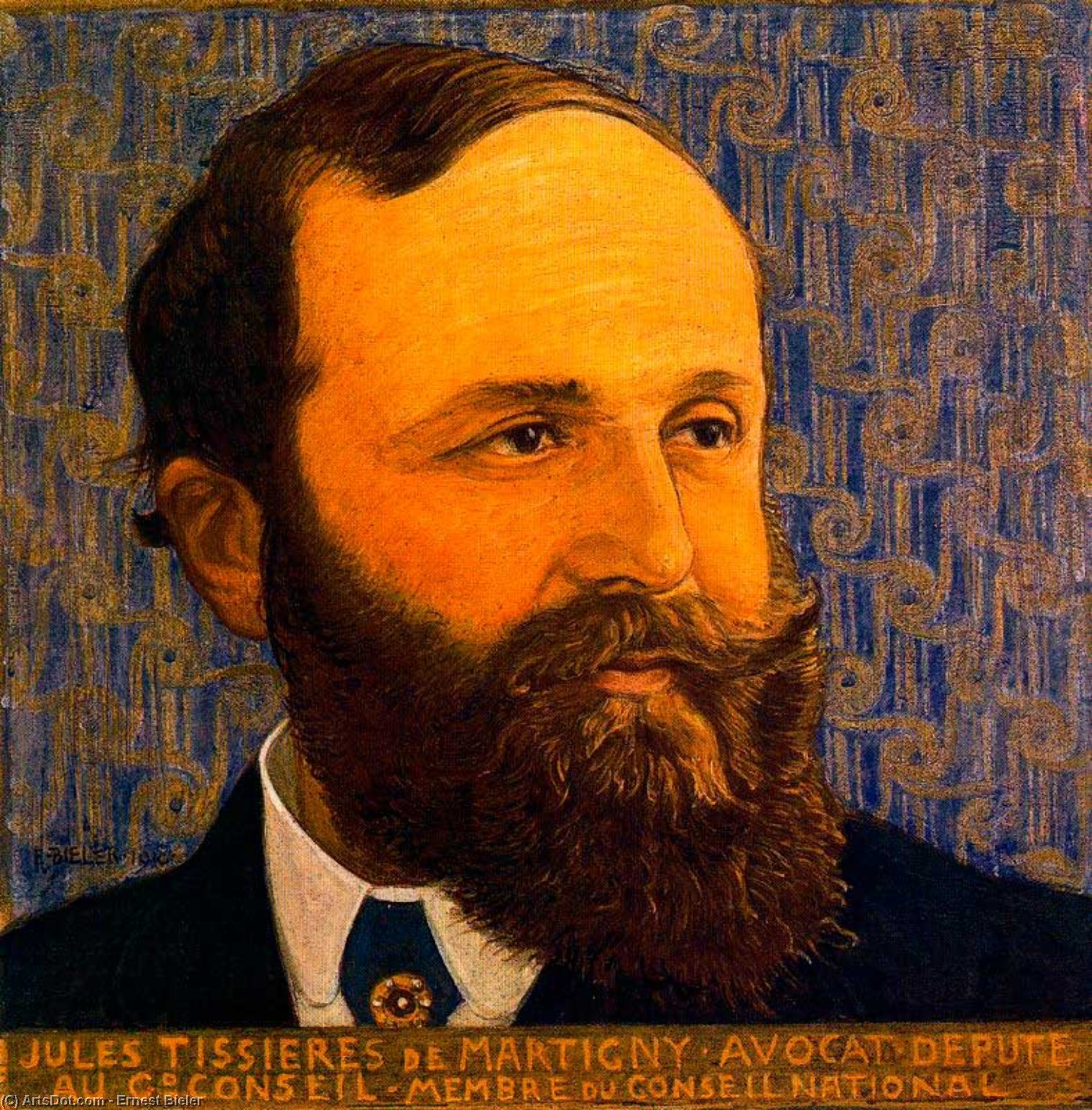 Wikioo.org - The Encyclopedia of Fine Arts - Painting, Artwork by Ernest Bieler - Portrait of Jules Tissières