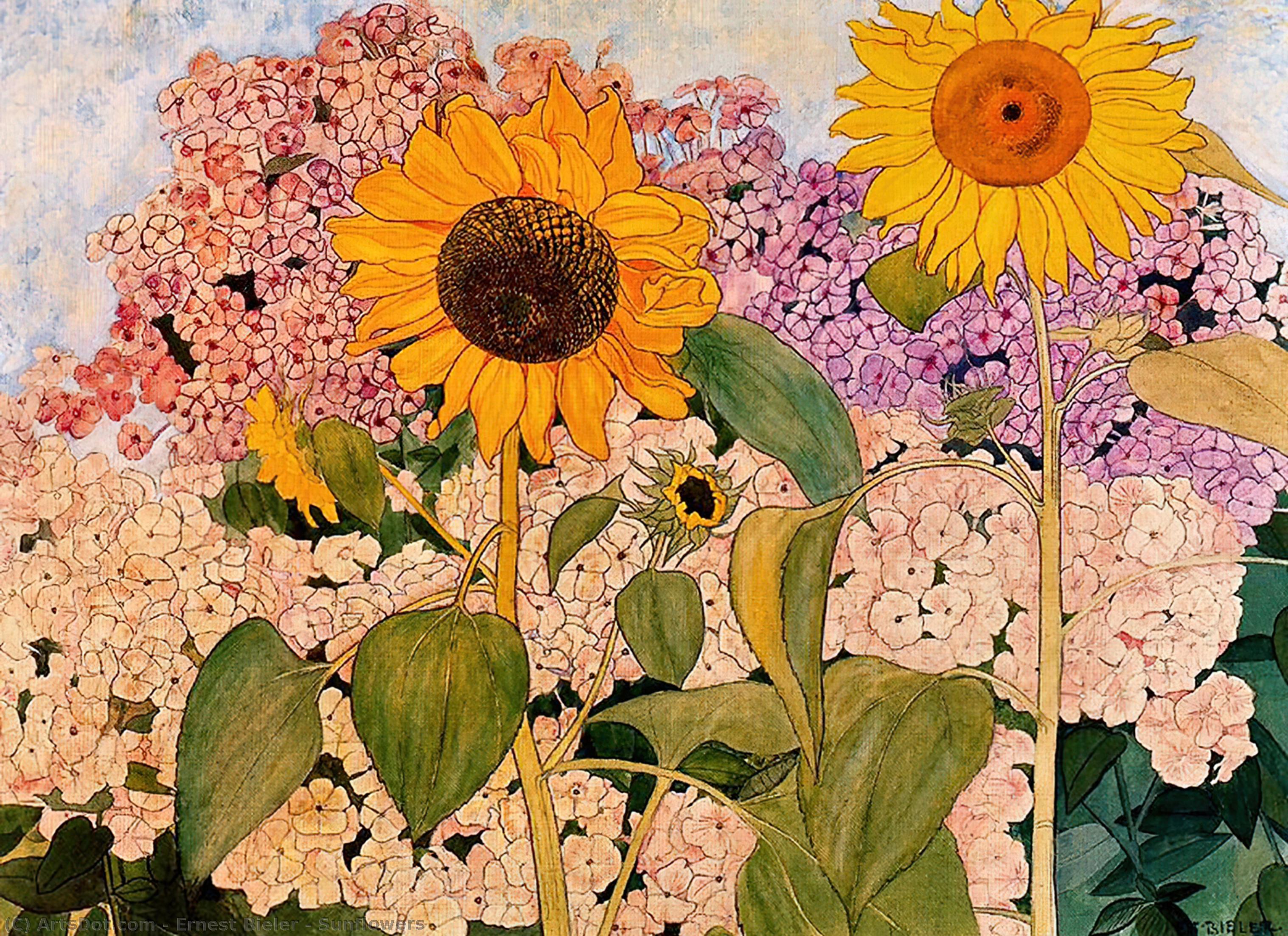 Wikioo.org - The Encyclopedia of Fine Arts - Painting, Artwork by Ernest Bieler - Sunflowers