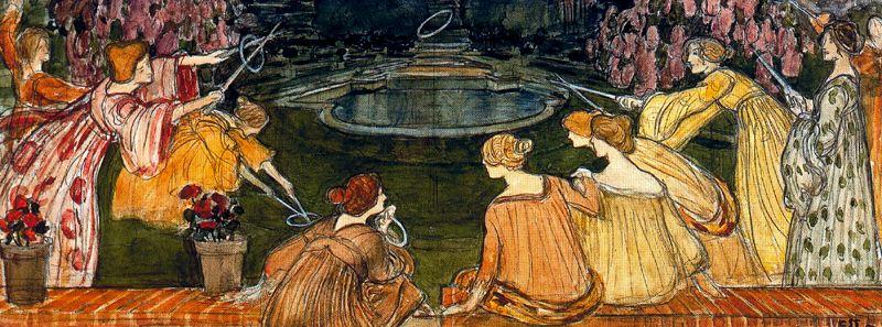 Wikioo.org - The Encyclopedia of Fine Arts - Painting, Artwork by Ernest Bieler - The Game of Graces