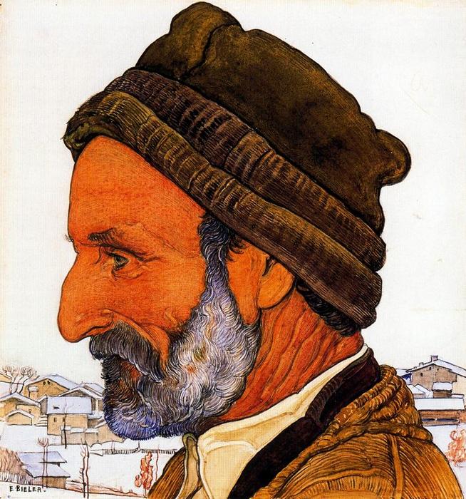 Wikioo.org - The Encyclopedia of Fine Arts - Painting, Artwork by Ernest Bieler - The Man in fur cap