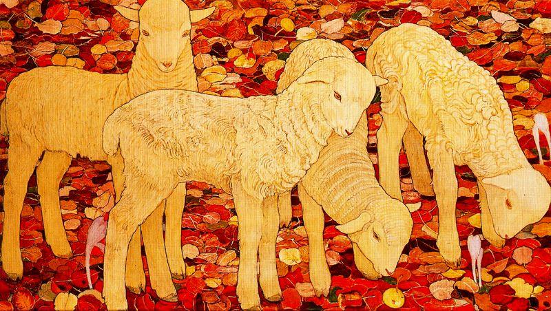 Wikioo.org - The Encyclopedia of Fine Arts - Painting, Artwork by Ernest Bieler - The Sheep Montorge