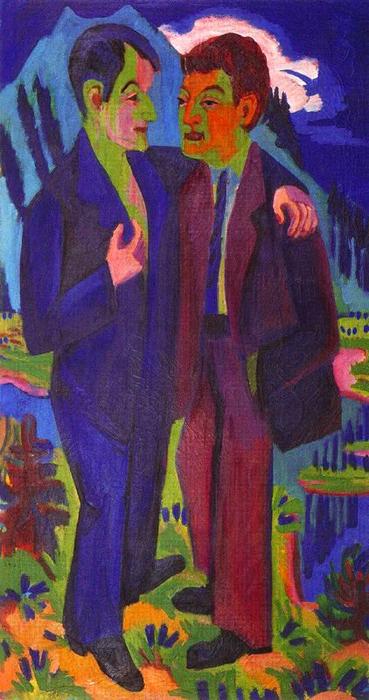 Wikioo.org - The Encyclopedia of Fine Arts - Painting, Artwork by Ernst Ludwig Kirchner - Albert Müller and Hermann