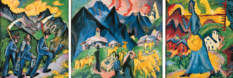 WikiOO.org - Encyclopedia of Fine Arts - Lukisan, Artwork Ernst Ludwig Kirchner - Alpleben, Triptychon