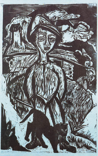 Wikoo.org - موسوعة الفنون الجميلة - اللوحة، العمل الفني Ernst Ludwig Kirchner - Alpub in the foehn