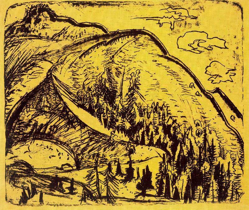 WikiOO.org - אנציקלופדיה לאמנויות יפות - ציור, יצירות אמנות Ernst Ludwig Kirchner - At the edge of the woods