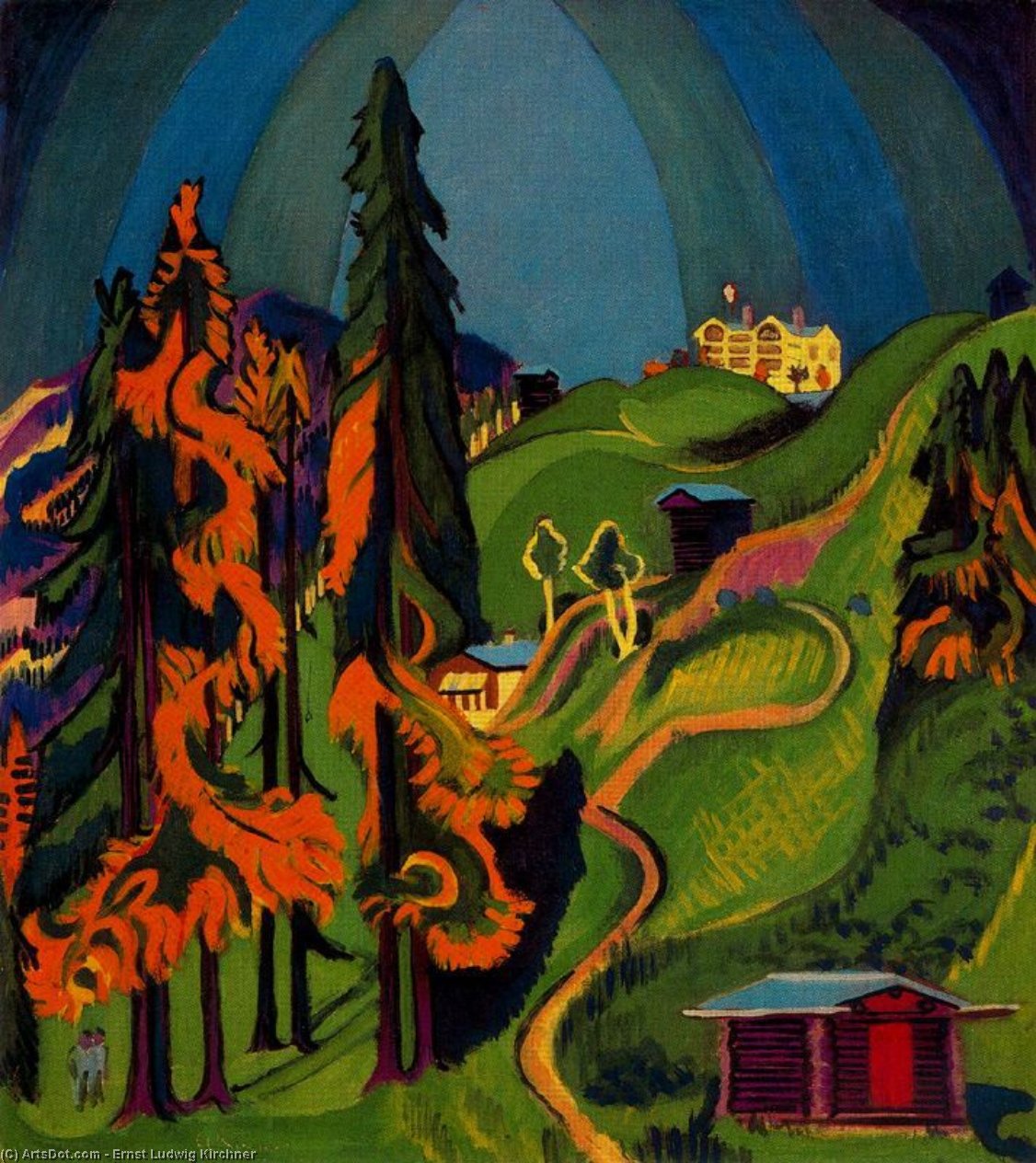 Wikioo.org - The Encyclopedia of Fine Arts - Painting, Artwork by Ernst Ludwig Kirchner - Autumn landscape