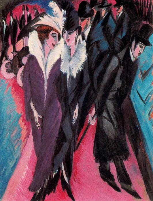 WikiOO.org - Encyclopedia of Fine Arts - Maľba, Artwork Ernst Ludwig Kirchner - Berlin Street