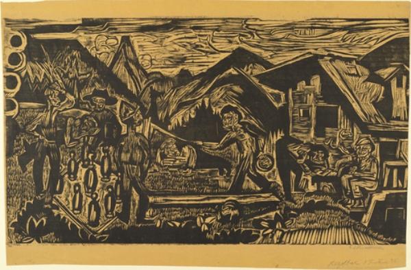 WikiOO.org - Encyclopedia of Fine Arts - Malba, Artwork Ernst Ludwig Kirchner - Bowling Alley