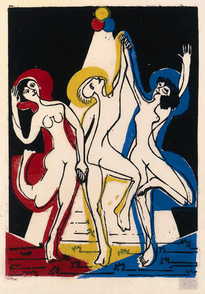 Wikioo.org - สารานุกรมวิจิตรศิลป์ - จิตรกรรม Ernst Ludwig Kirchner - Color dance