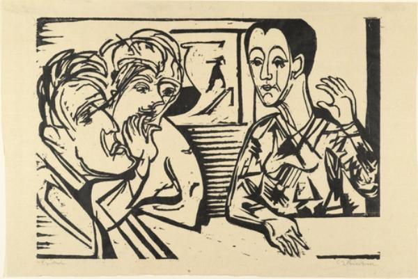 WikiOO.org - Güzel Sanatlar Ansiklopedisi - Resim, Resimler Ernst Ludwig Kirchner - Conversation