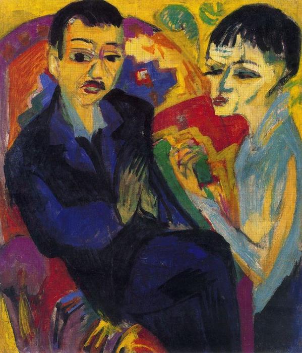 Wikioo.org - The Encyclopedia of Fine Arts - Painting, Artwork by Ernst Ludwig Kirchner - Couple sitting