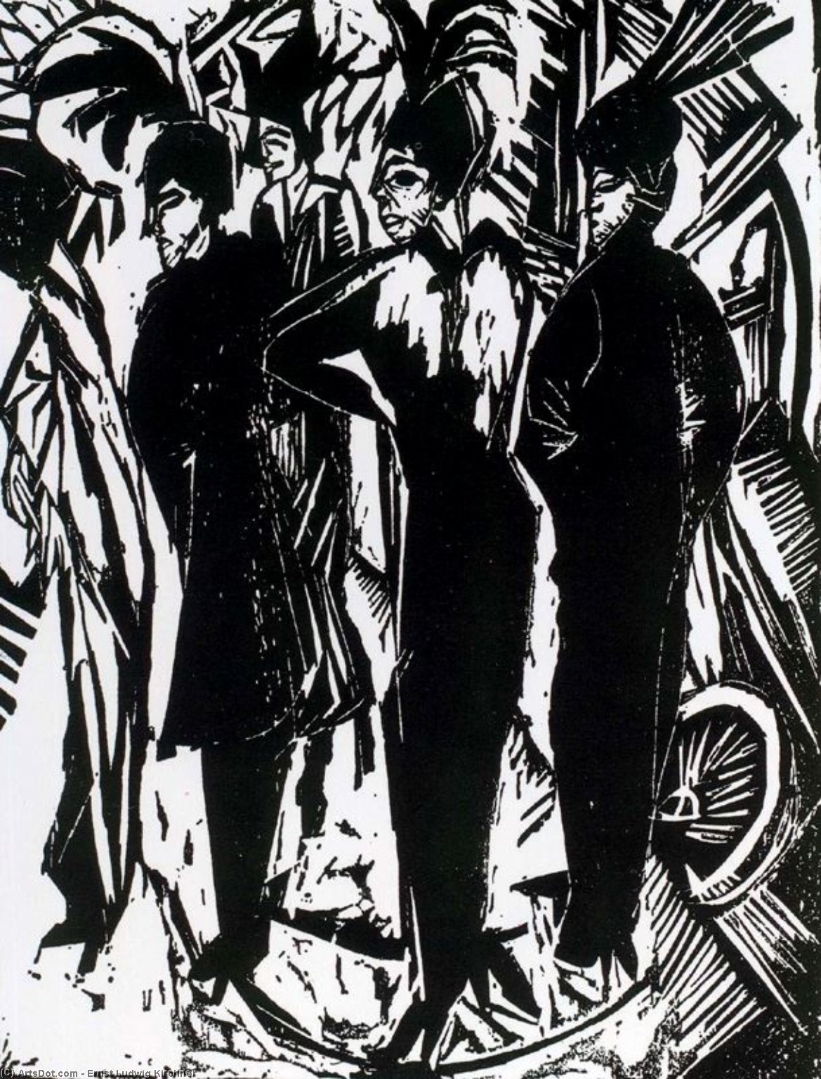 Wikioo.org - The Encyclopedia of Fine Arts - Painting, Artwork by Ernst Ludwig Kirchner - Five cocottes
