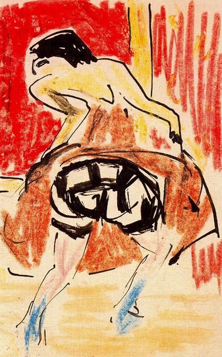 Wikioo.org – La Enciclopedia de las Bellas Artes - Pintura, Obras de arte de Ernst Ludwig Kirchner - francés bailarina