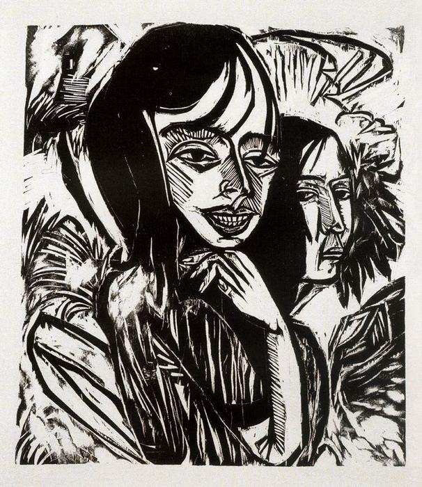 Wikioo.org - The Encyclopedia of Fine Arts - Painting, Artwork by Ernst Ludwig Kirchner - Girls from Fehmarn