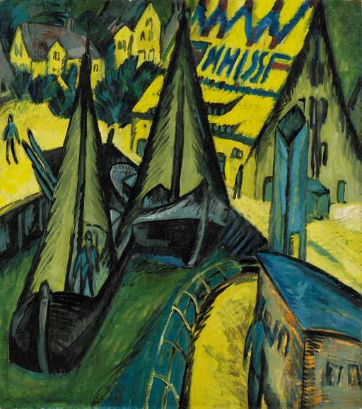 Wikioo.org - The Encyclopedia of Fine Arts - Painting, Artwork by Ernst Ludwig Kirchner - Hafen Burgstaaken, Fehmarn