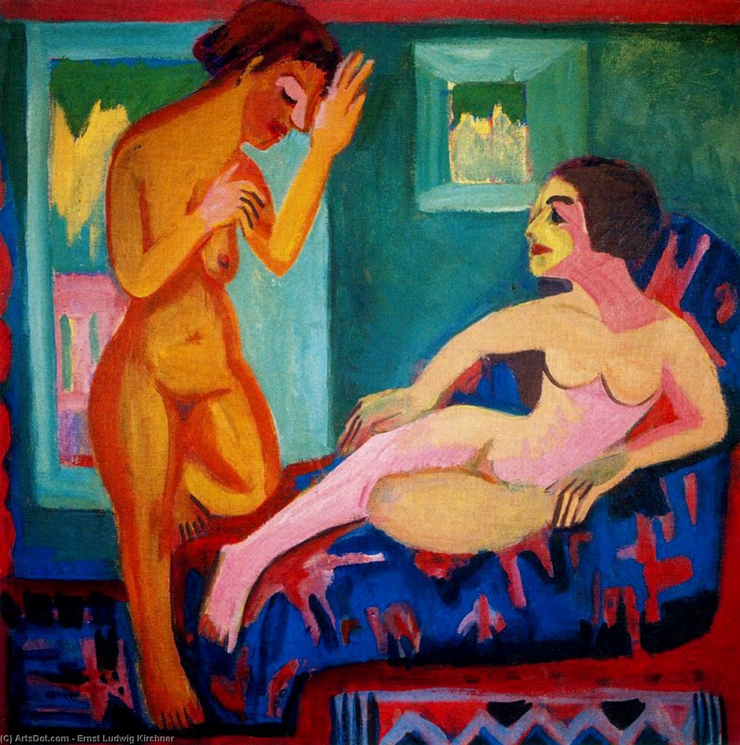 Wikioo.org - Bách khoa toàn thư về mỹ thuật - Vẽ tranh, Tác phẩm nghệ thuật Ernst Ludwig Kirchner - Harem