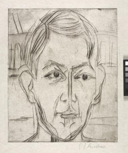 Wikioo.org - Bách khoa toàn thư về mỹ thuật - Vẽ tranh, Tác phẩm nghệ thuật Ernst Ludwig Kirchner - Head of Dr. Butow
