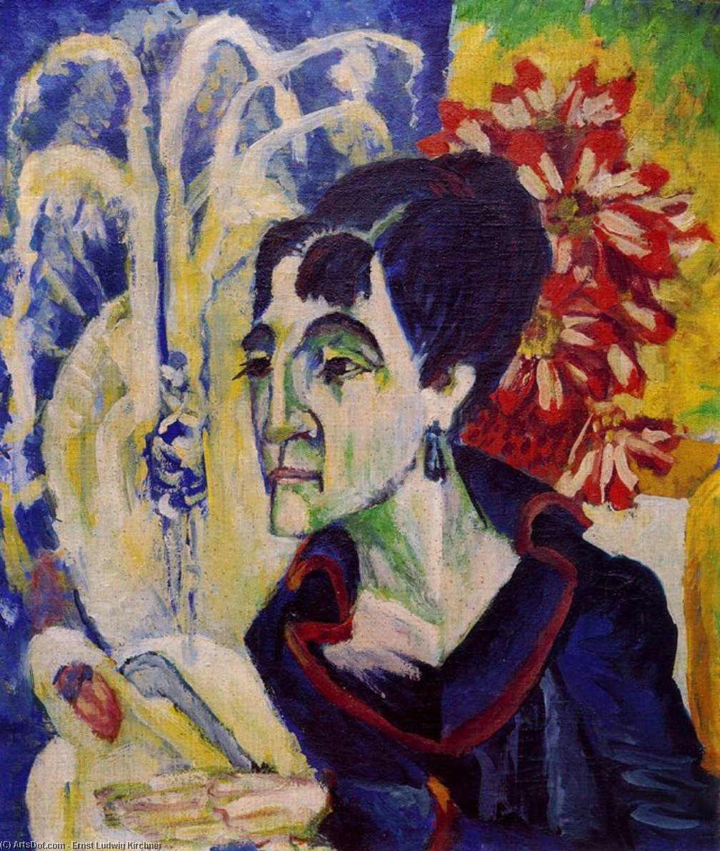 Wikioo.org - The Encyclopedia of Fine Arts - Painting, Artwork by Ernst Ludwig Kirchner - Head of Erna
