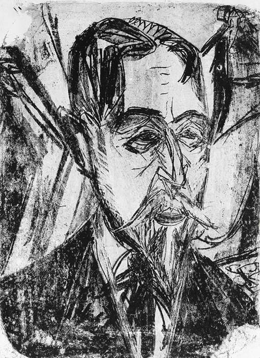 Wikioo.org - The Encyclopedia of Fine Arts - Painting, Artwork by Ernst Ludwig Kirchner - Head of Professor Graef