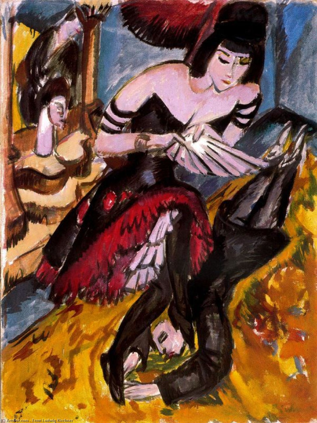Wikioo.org - The Encyclopedia of Fine Arts - Painting, Artwork by Ernst Ludwig Kirchner - Pantomime Reimann, Revenge of the dancer