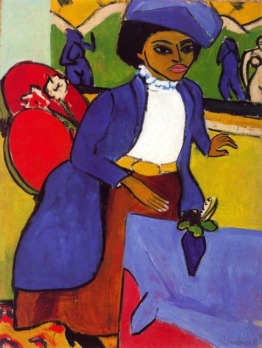 Wikioo.org - The Encyclopedia of Fine Arts - Painting, Artwork by Ernst Ludwig Kirchner - Portrait of a lady 1