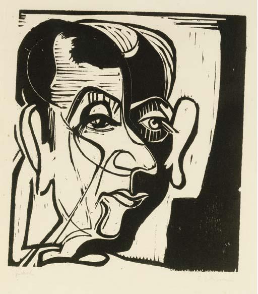 WikiOO.org – 美術百科全書 - 繪畫，作品 Ernst Ludwig Kirchner - 肖像汉斯·阿尔普的