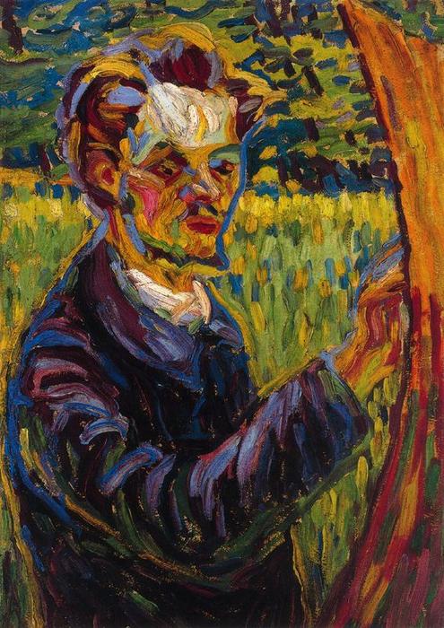 WikiOO.org - Encyclopedia of Fine Arts - Lukisan, Artwork Ernst Ludwig Kirchner - Portrait of the painter Erich Heckel