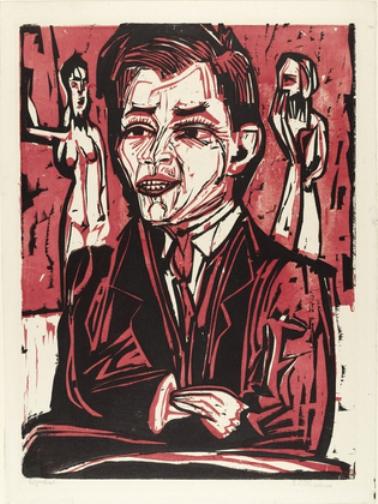 WikiOO.org – 美術百科全書 - 繪畫，作品 Ernst Ludwig Kirchner - 肖像 将 Grohmann ,  大