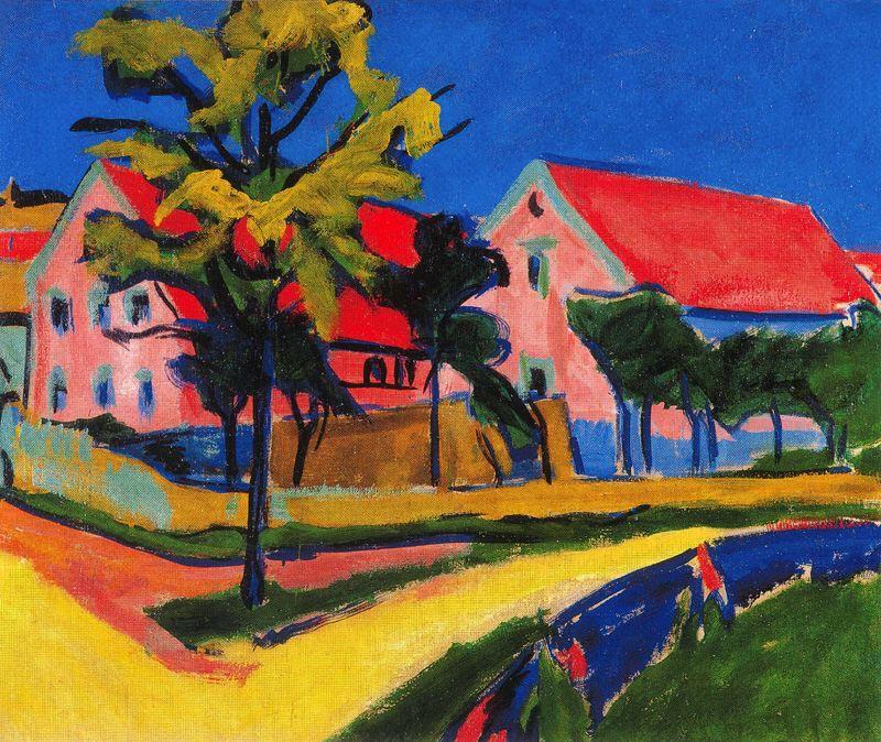 Wikioo.org – L'Enciclopedia delle Belle Arti - Pittura, Opere di Ernst Ludwig Kirchner - rosso case
