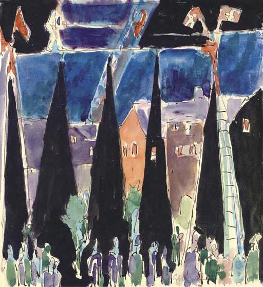 WikiOO.org - Енциклопедия за изящни изкуства - Живопис, Произведения на изкуството Ernst Ludwig Kirchner - rope runners