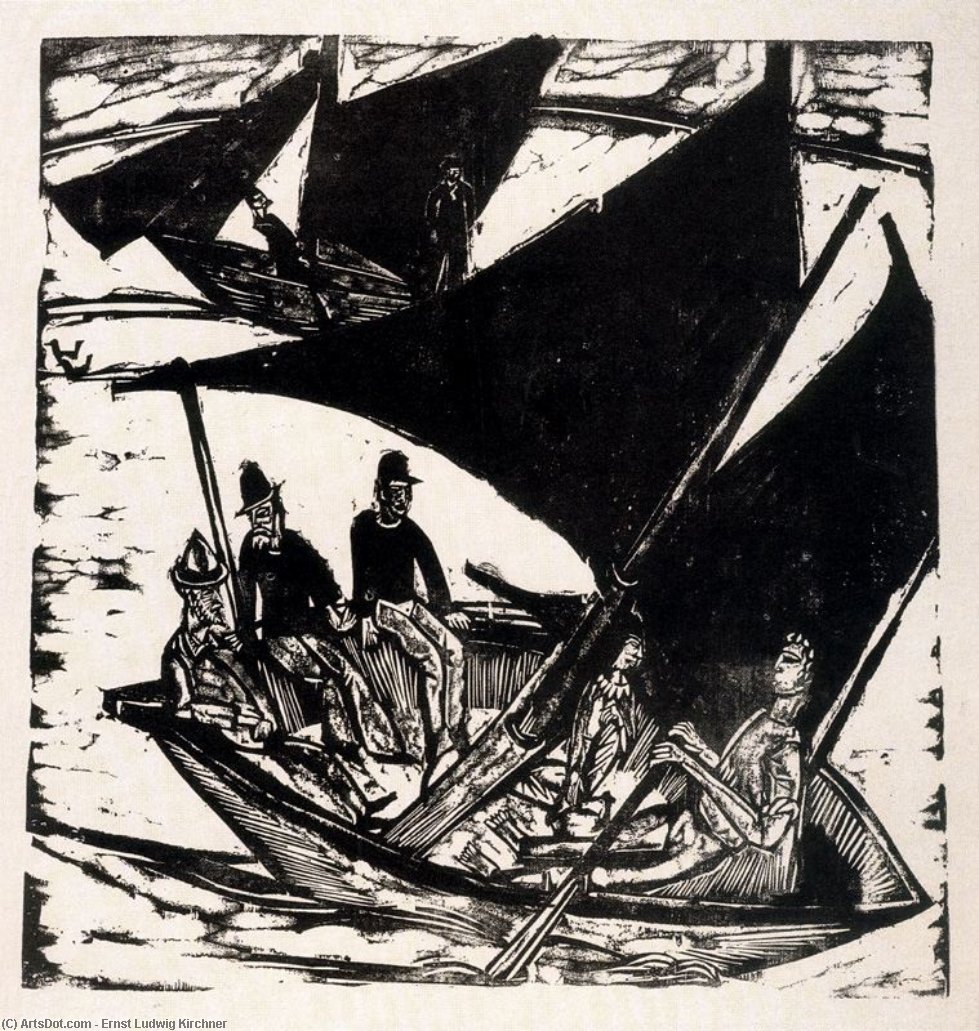 Wikioo.org - The Encyclopedia of Fine Arts - Painting, Artwork by Ernst Ludwig Kirchner - Sailing in Fehmarn
