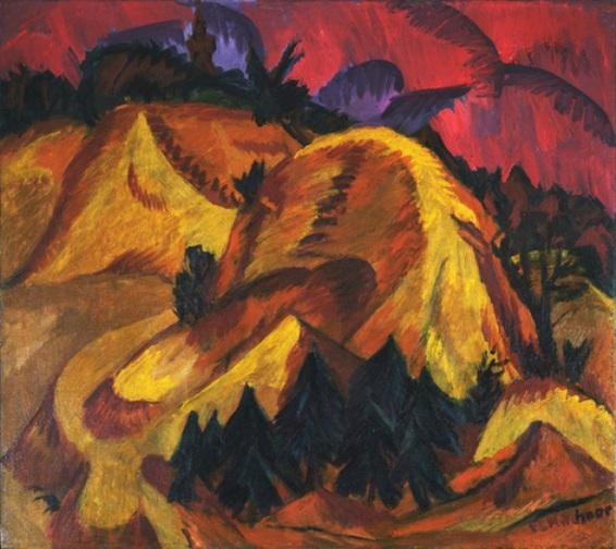 WikiOO.org - Güzel Sanatlar Ansiklopedisi - Resim, Resimler Ernst Ludwig Kirchner - Sand Hills in Engadine