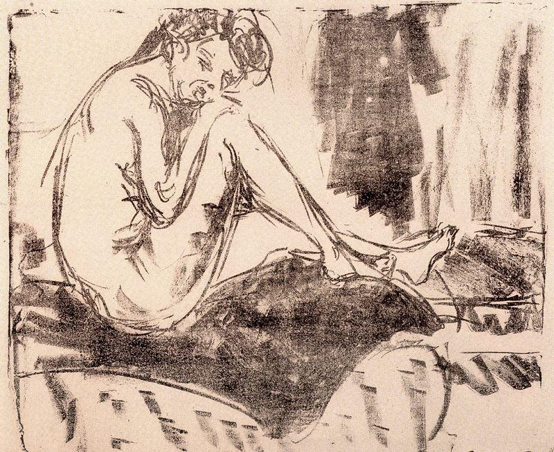 WikiOO.org - Енциклопедия за изящни изкуства - Живопис, Произведения на изкуството Ernst Ludwig Kirchner - Sitting nude