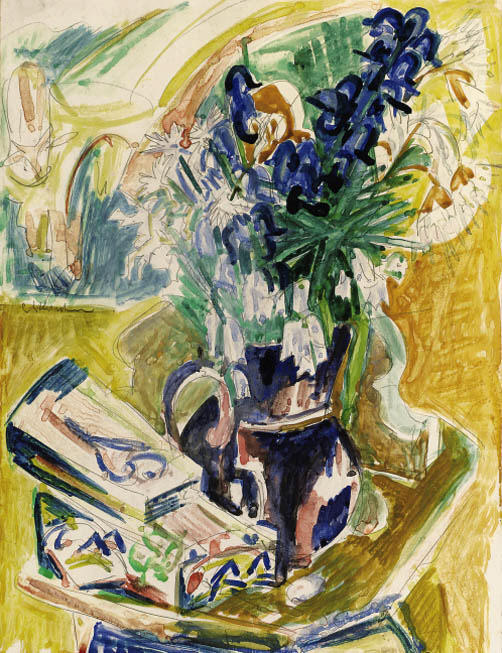 Wikioo.org - The Encyclopedia of Fine Arts - Painting, Artwork by Ernst Ludwig Kirchner - Still Life with Vase of Flowers