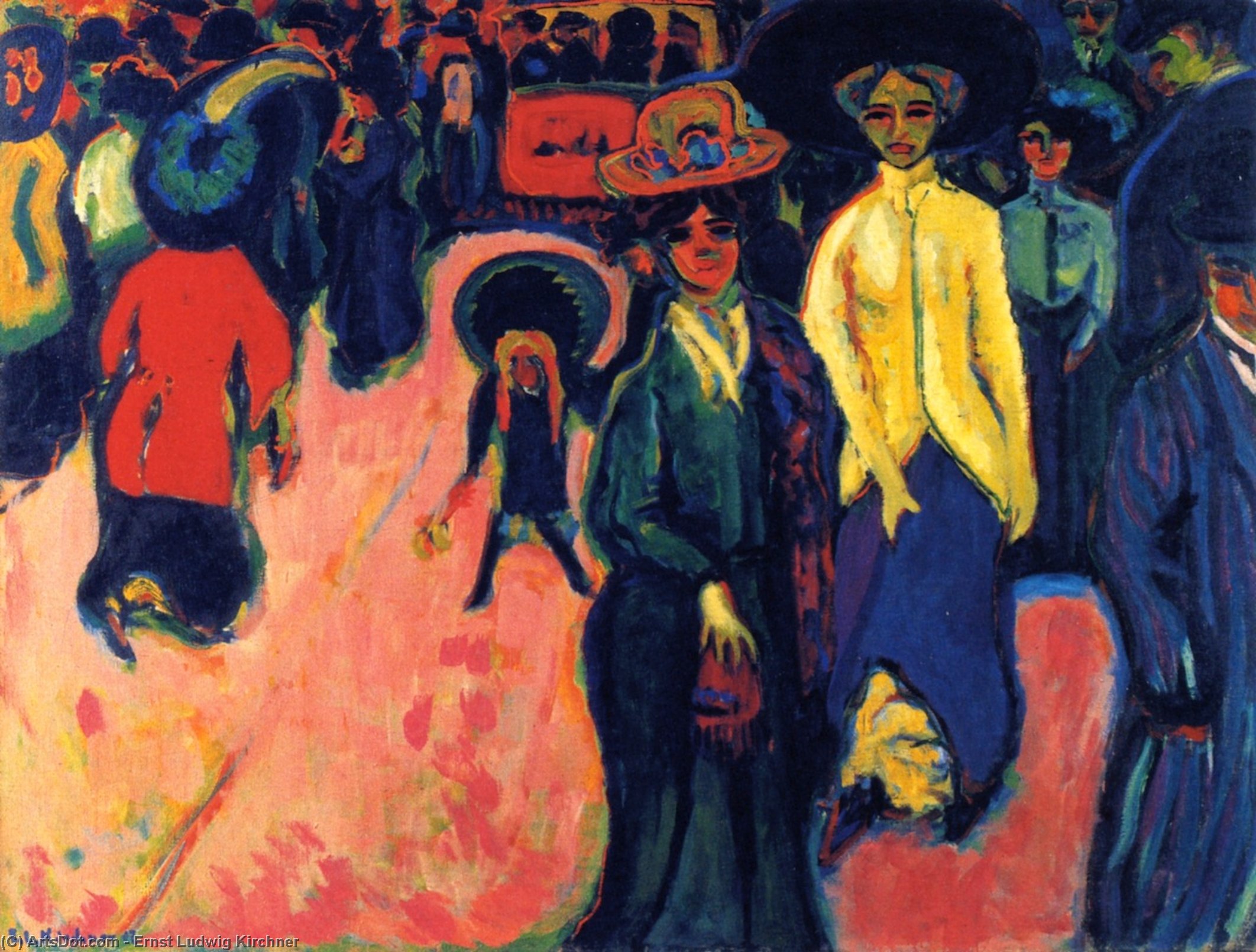WikiOO.org - Encyclopedia of Fine Arts - Maľba, Artwork Ernst Ludwig Kirchner - Street, Dresden