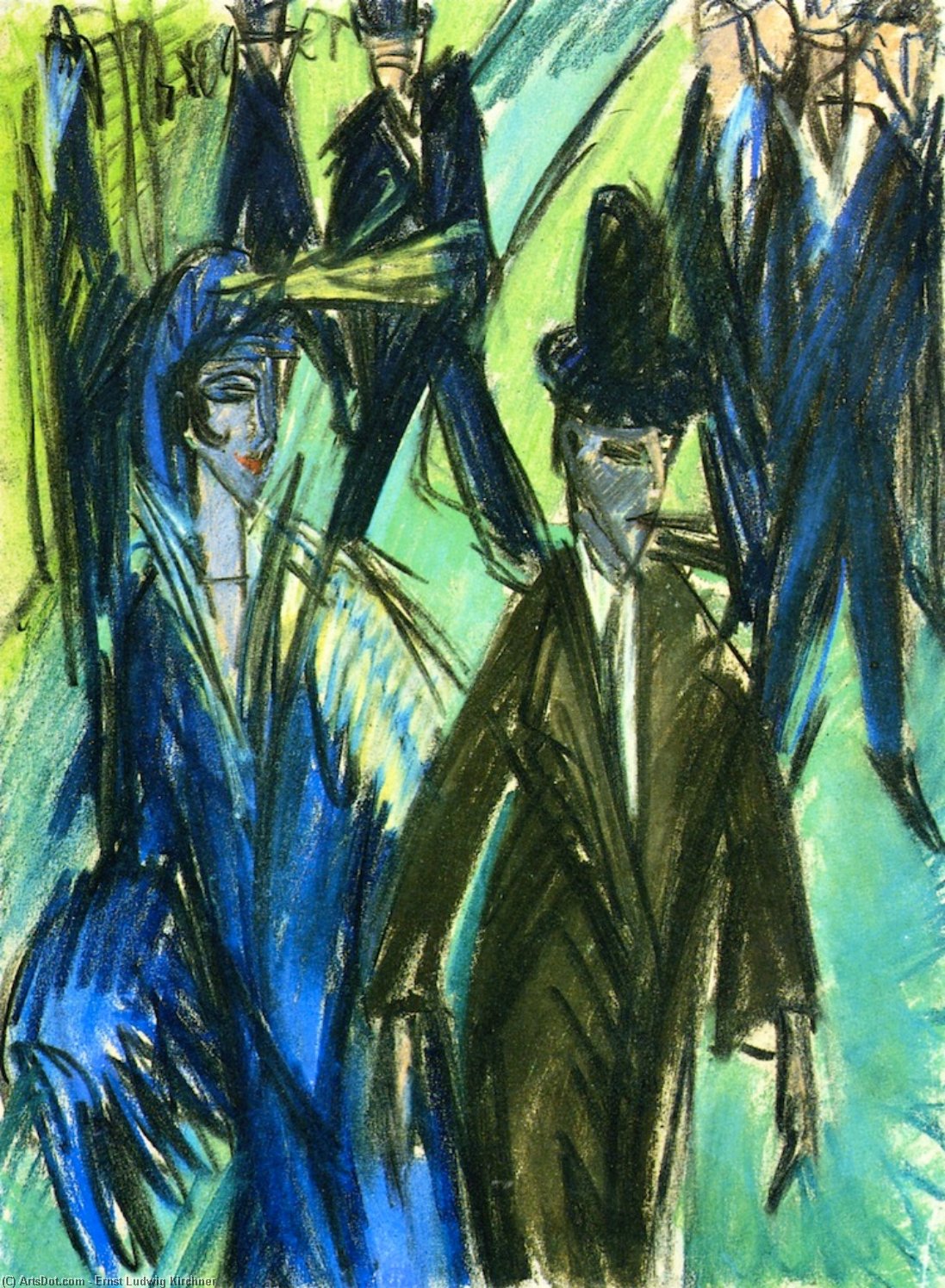 Wikioo.org - The Encyclopedia of Fine Arts - Painting, Artwork by Ernst Ludwig Kirchner - Street Scene