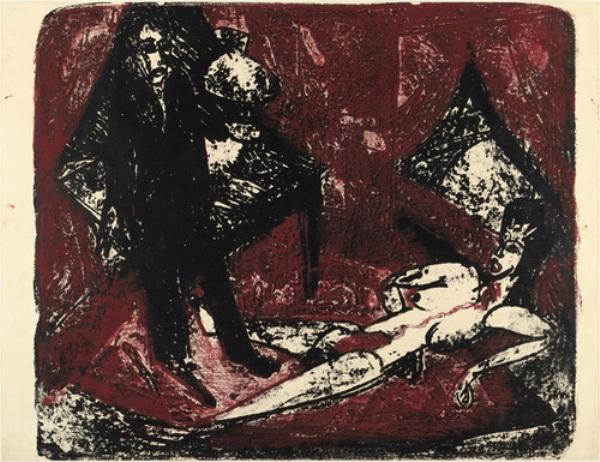 Wikoo.org - موسوعة الفنون الجميلة - اللوحة، العمل الفني Ernst Ludwig Kirchner - The Murderer
