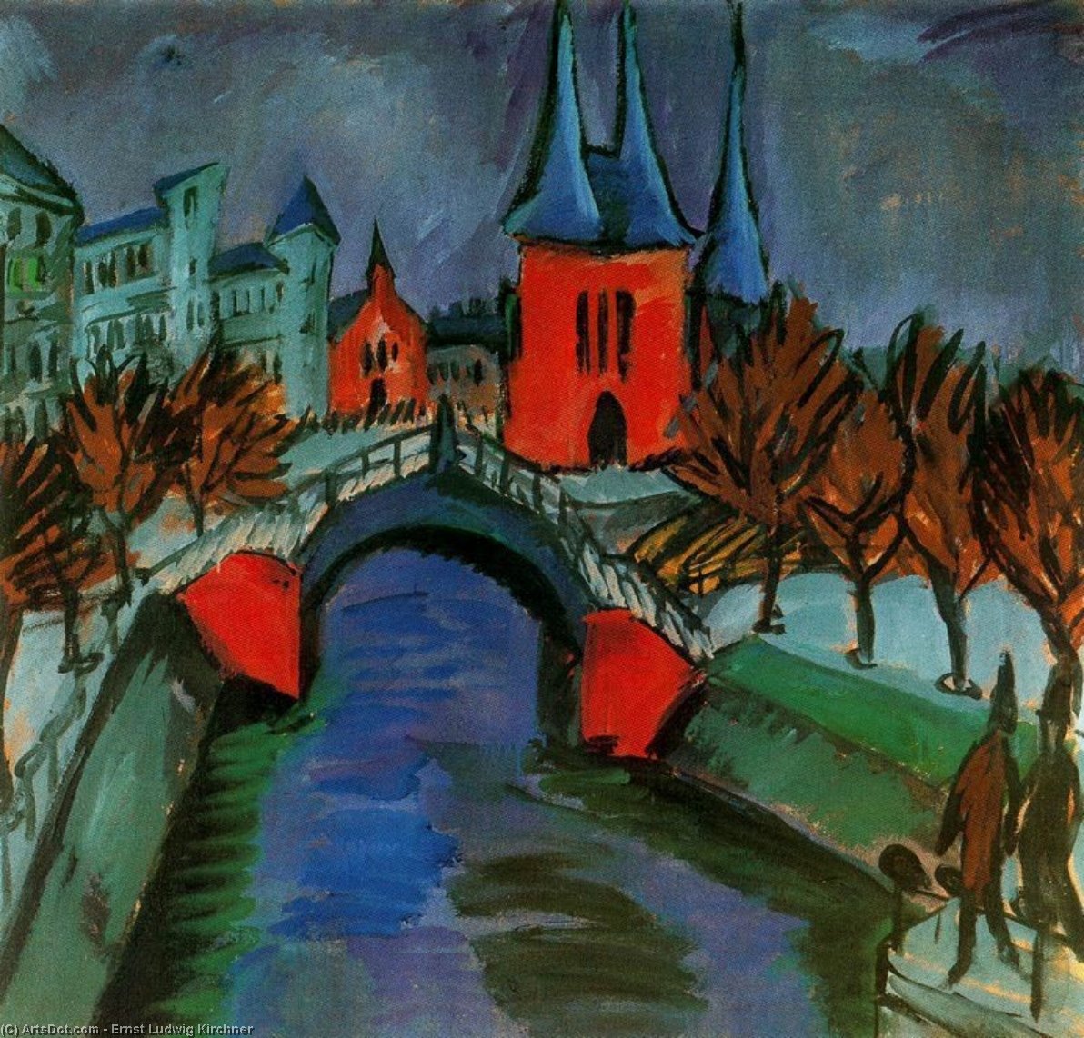 Wikioo.org - The Encyclopedia of Fine Arts - Painting, Artwork by Ernst Ludwig Kirchner - The red river Elisabeth in Berlin
