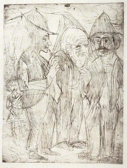 WikiOO.org - Encyclopedia of Fine Arts - Malba, Artwork Ernst Ludwig Kirchner - three farmers 1