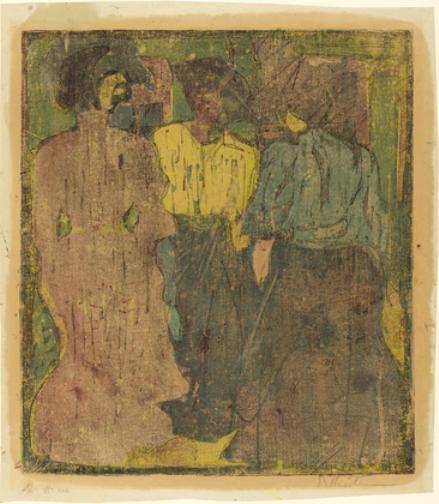 WikiOO.org - Encyclopedia of Fine Arts - Maleri, Artwork Ernst Ludwig Kirchner - Three Women Conversing (Unterhaltung von drei Frauen)