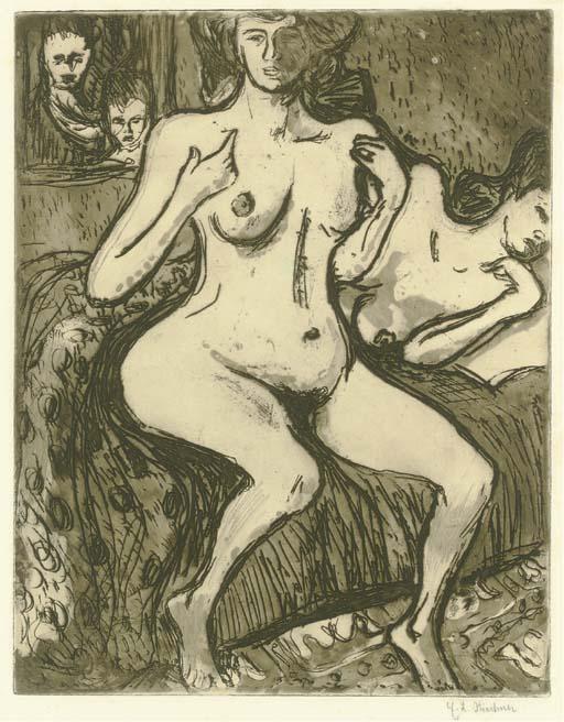 WikiOO.org - Εγκυκλοπαίδεια Καλών Τεχνών - Ζωγραφική, έργα τέχνης Ernst Ludwig Kirchner - Two sisters