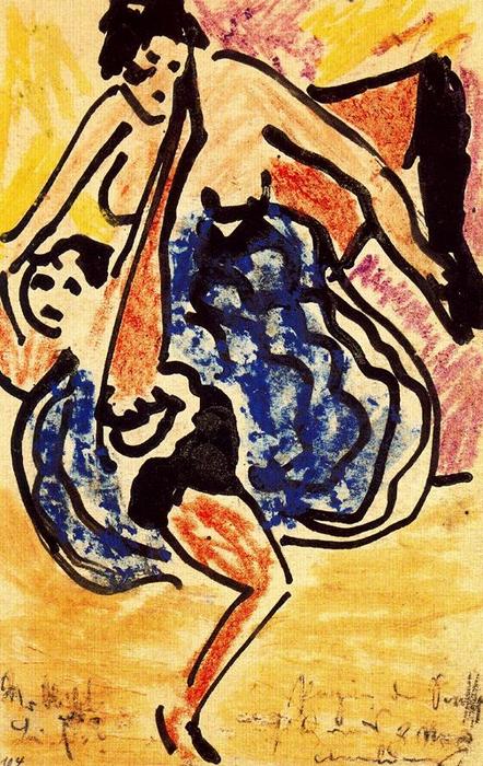 WikiOO.org - Енциклопедия за изящни изкуства - Живопис, Произведения на изкуството Ernst Ludwig Kirchner - Variety Dancers