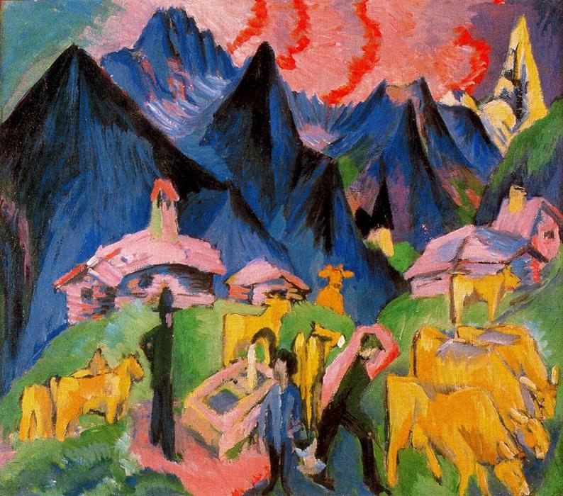 Wikioo.org - The Encyclopedia of Fine Arts - Painting, Artwork by Ernst Ludwig Kirchner - Vita alpina. Triptico 1