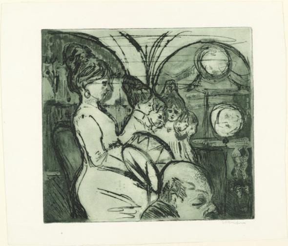WikiOO.org - Εγκυκλοπαίδεια Καλών Τεχνών - Ζωγραφική, έργα τέχνης Ernst Ludwig Kirchner - Women's Band (Damenkapelle)